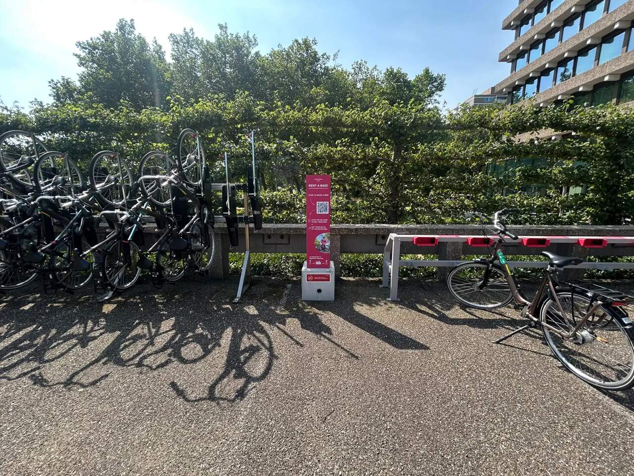 Hotel bike with physical key at reception